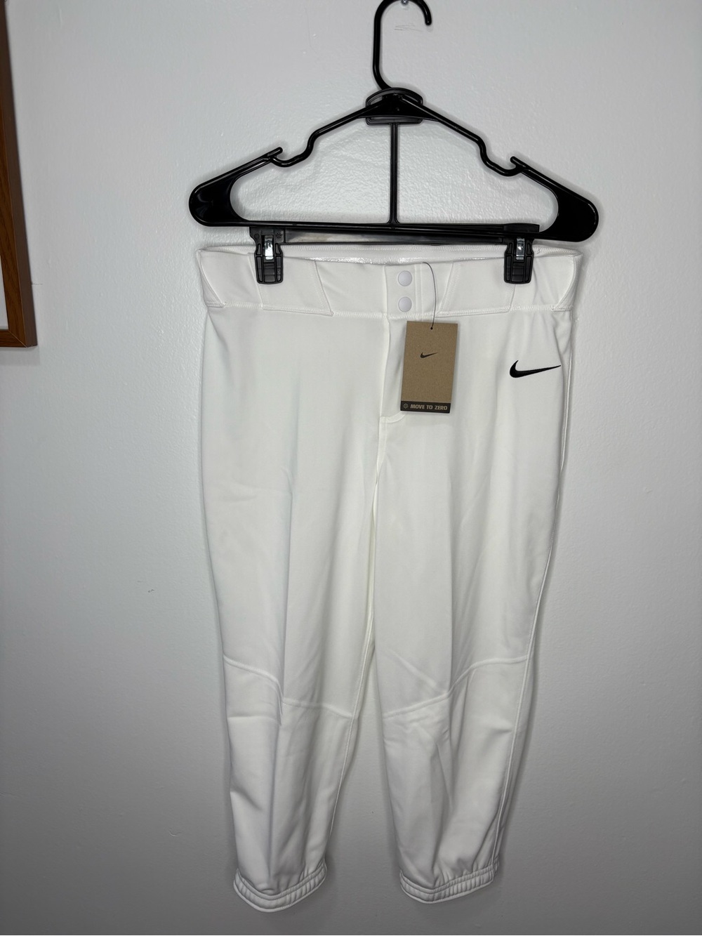 Nike Men’s White Baseball Pants with Black Swoosh